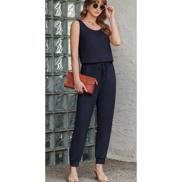 Amazon Essentials Women's Studio Terry Fleece Jumpsuit plus size 3x blue navy - Picture 5 of 16